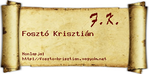 Fosztó Krisztián névjegykártya